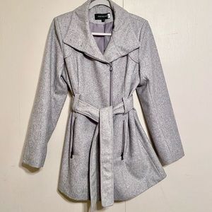 JONES NEW YORK Women’s Wool-Blend Grey Winter Coat